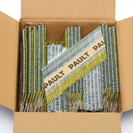 Реечные гвозди 2.8x63 мм REIG по дереву на бумажной кассете тип D34, кольцевая накатка, гальванизация