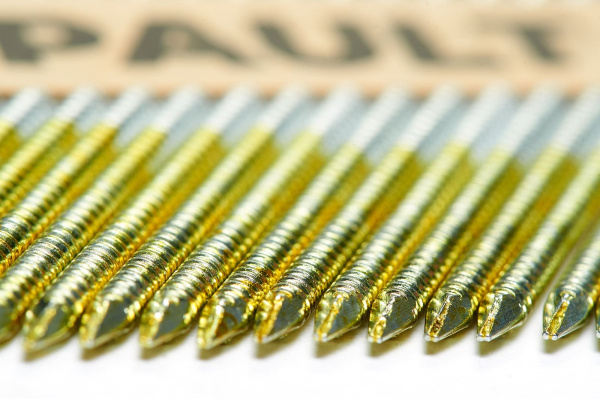 Реечные гвозди 2.8x73 мм REIG по дереву на бумажной кассете тип D34, кольцевая накатка, гальванизация